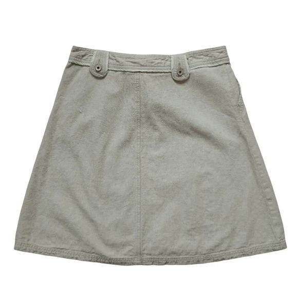 Point Zero A-Line Skirt  Neutral Tan Beige Raw Embroidery 11/12 - Picture 7 of 9